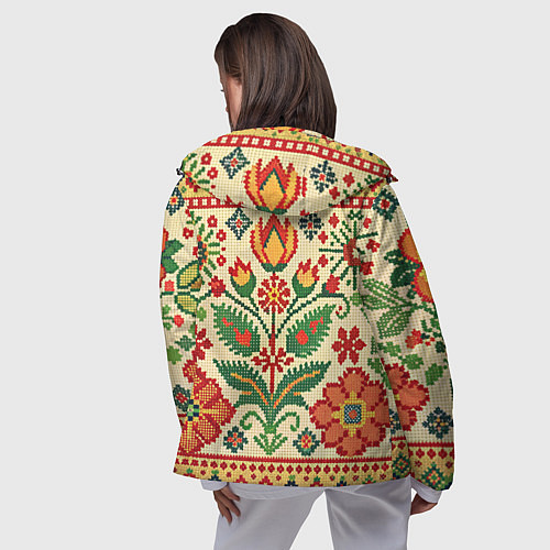 Женская ветровка Славянский узор и орнамент / 3D-Черный – фото 4