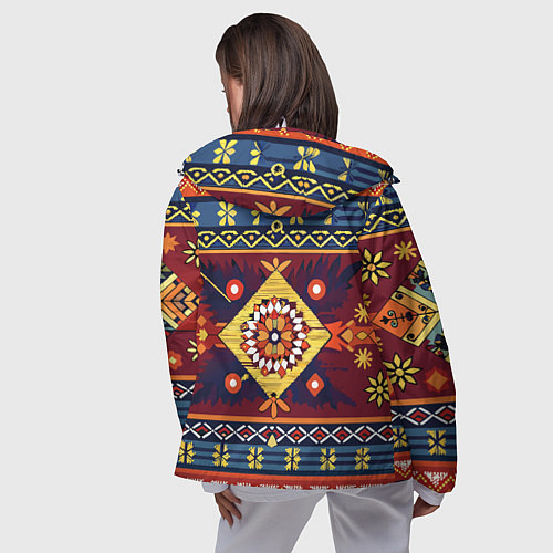 Женская ветровка Стиль советского ковра узоры и орнамент / 3D-Белый – фото 4