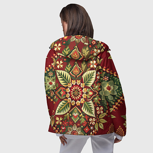 Женская ветровка Стиль советского ковра узоры и орнамент / 3D-Черный – фото 4