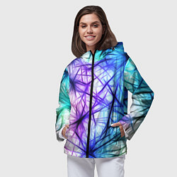 Ветровка с капюшоном женская Неоновые нервы, цвет: 3D-черный — фото 2