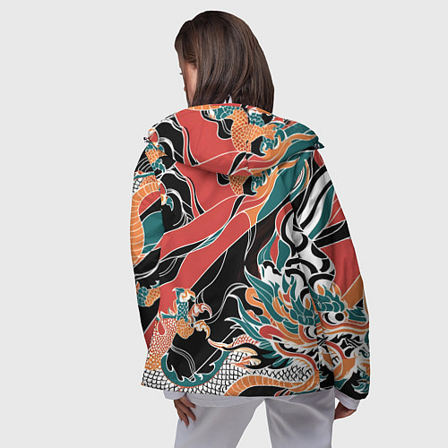 Женская ветровка Дракон контрасты / 3D-Белый – фото 4