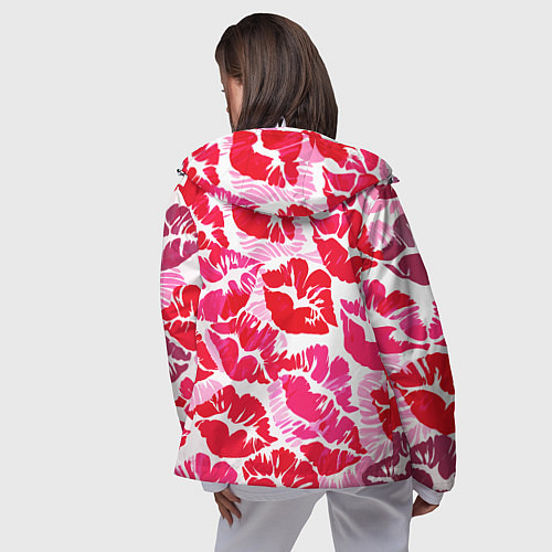 Женская ветровка Девчачьи отпечатки красных губ - подарок любви / 3D-Белый – фото 4