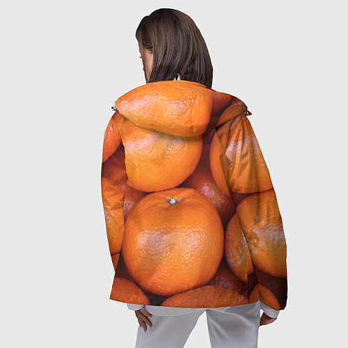 Женская ветровка Много мандаринов и апельсинов - паттерн / 3D-Белый – фото 4