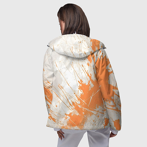 Женская ветровка Оранжевая краска на белом / 3D-Белый – фото 4