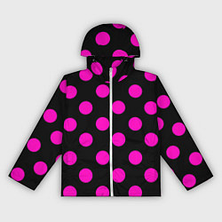 Женская ветровка Эмо эстетика - черно розовый горох