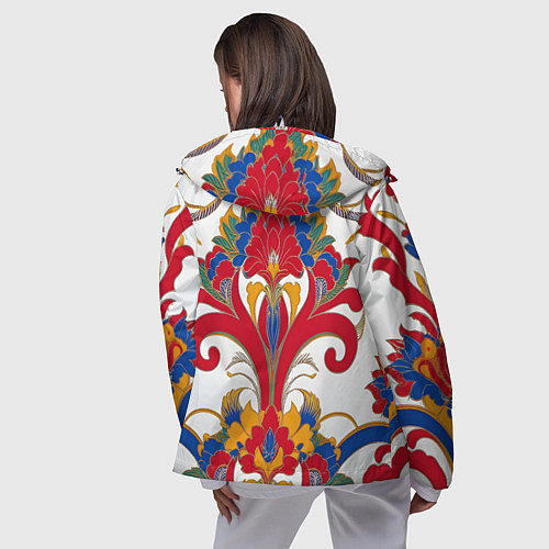 Женская ветровка Яркий алый узор / 3D-Белый – фото 4