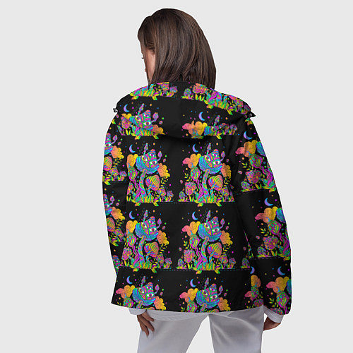 Женская ветровка Грибной паттерн цветной / 3D-Черный – фото 4