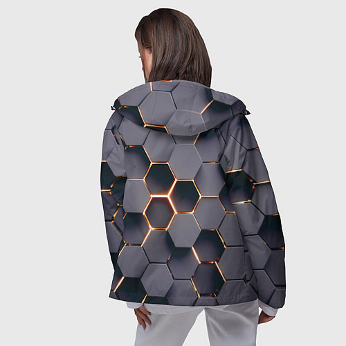 Женская ветровка Трехмерные соты с подсветкой / 3D-Черный – фото 4
