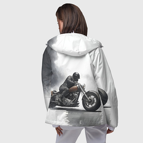 Женская ветровка Крутой байкер скетч / 3D-Белый – фото 4