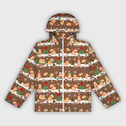 Женская ветровка Капибары на Новый год и Рождество зимой