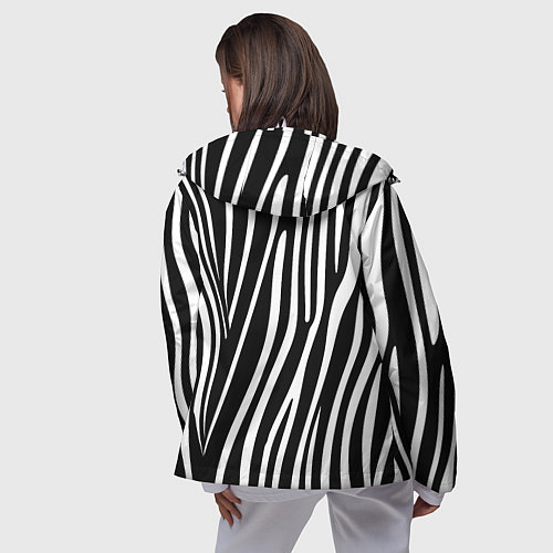 Женская ветровка Полоски зебры / 3D-Белый – фото 4