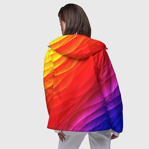 Женская ветровка Абстрактные волны текстура / 3D-Белый – фото 4