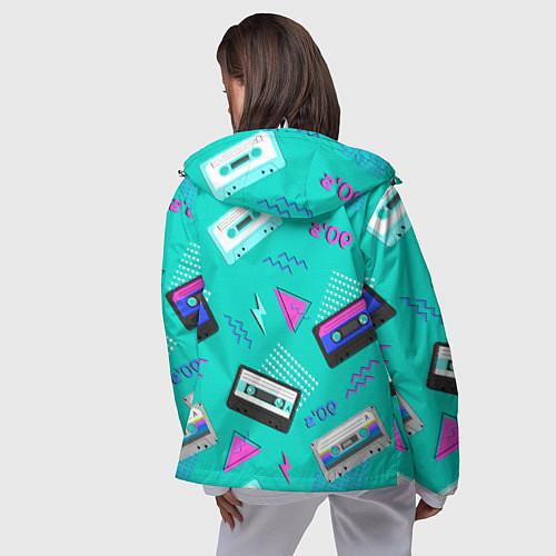 Женская ветровка Бирюзовая кассета из 90-х / 3D-Белый – фото 4