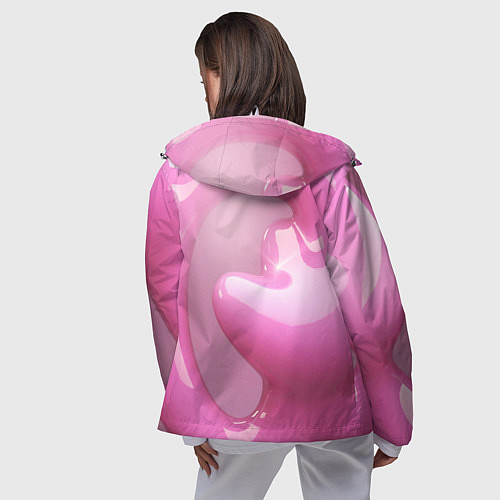 Женская ветровка Розовые краски абстракция / 3D-Белый – фото 4