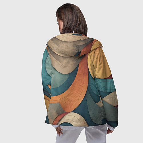 Женская ветровка Абстракция теплые контрасты / 3D-Белый – фото 4