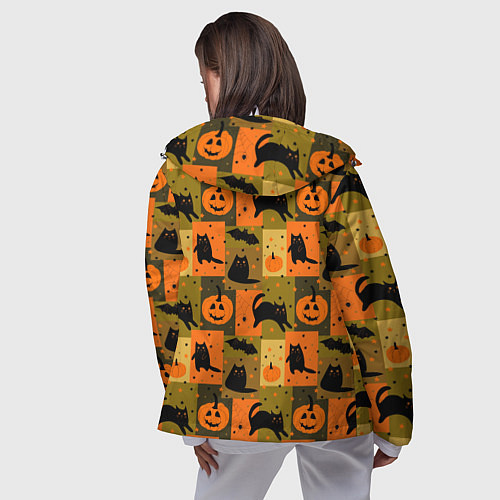 Женская ветровка Хэллоуин мозаика / 3D-Белый – фото 4