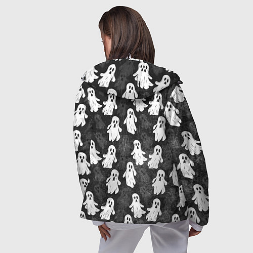 Женская ветровка Паттерн с призраками / 3D-Белый – фото 4
