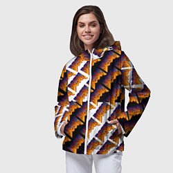 Ветровка с капюшоном женская Doom logo pattern, цвет: 3D-белый — фото 2