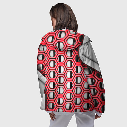 Женская ветровка Россия герб сетка метала / 3D-Белый – фото 4