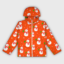 Женская ветровка Новогодние снеговики паттерн