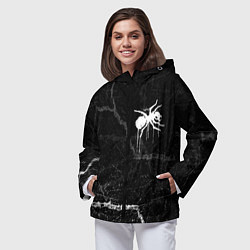 Ветровка с капюшоном женская The prodigy - трещины, цвет: 3D-черный — фото 2