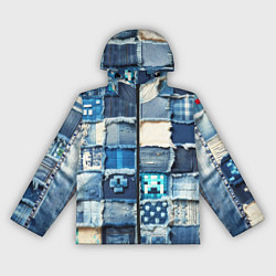 Ветровка с капюшоном женская Пэчворк из Minecraft, цвет: 3D-черный