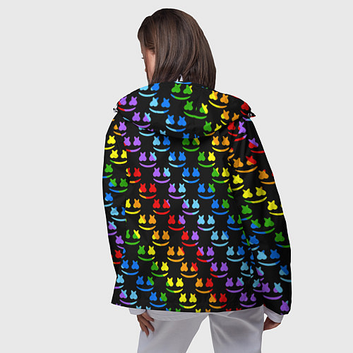 Женская ветровка Marshmello pattern neon / 3D-Белый – фото 4
