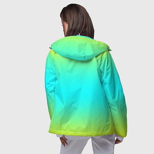 Женская ветровка Кислотный градиент абстракция / 3D-Белый – фото 4