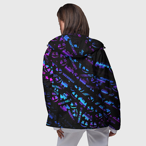Женская ветровка Marshmello neon club / 3D-Черный – фото 4