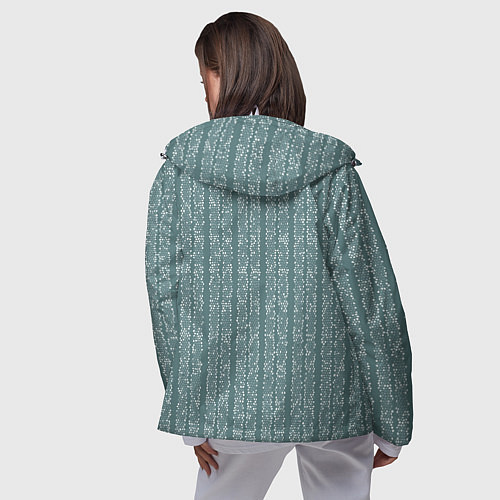 Женская ветровка Холодный синий полосы в мелкую крапинку / 3D-Белый – фото 4