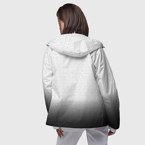 Женская ветровка Opel с эмблемой градиент чёрно-белый / 3D-Белый – фото 4