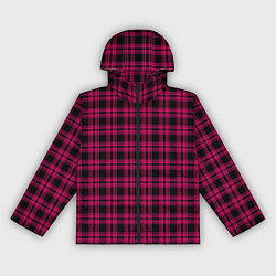 Женская ветровка Клетчатый чёрно-розовый