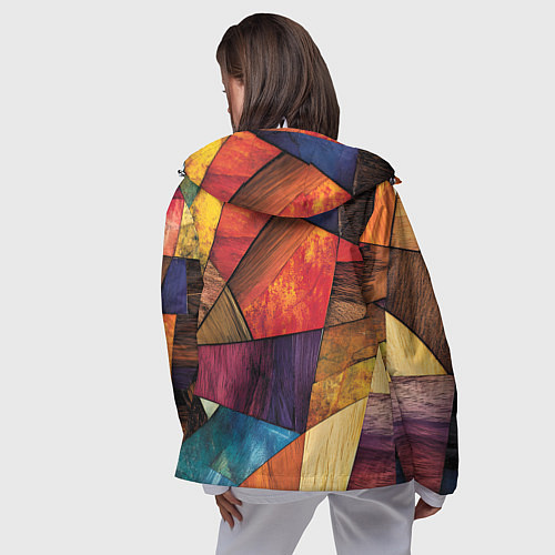 Женская ветровка Мозайка геометрическая / 3D-Белый – фото 4