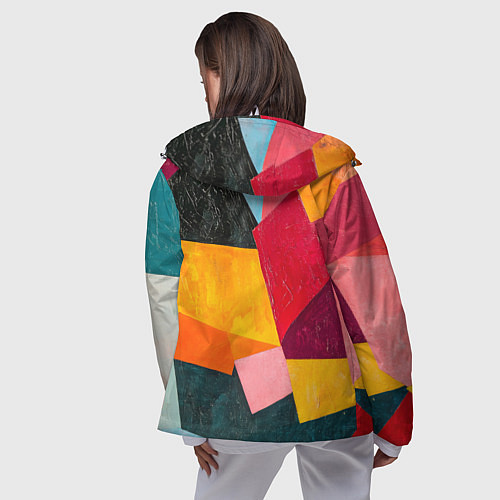 Женская ветровка Геометрия мозайка / 3D-Белый – фото 4