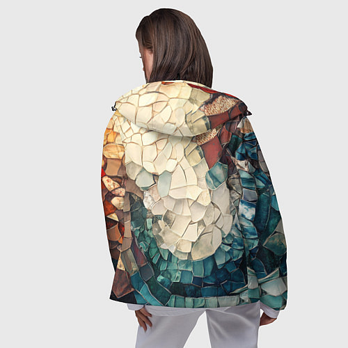 Женская ветровка Мозаика в виде плитки / 3D-Черный – фото 4