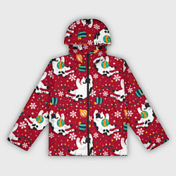 Женская ветровка Новогодний паттерн с котиками