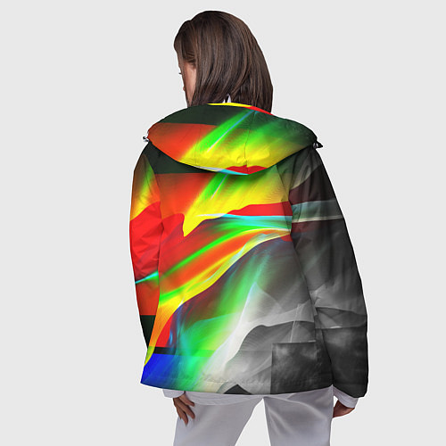 Женская ветровка Текстура краски / 3D-Белый – фото 4