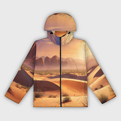 Ветровка с капюшоном женская Закат в жаркой пустыне, цвет: 3D-черный