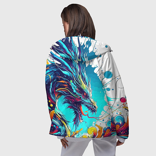 Женская ветровка Japanese dragon - tattoo irezumi / 3D-Белый – фото 4