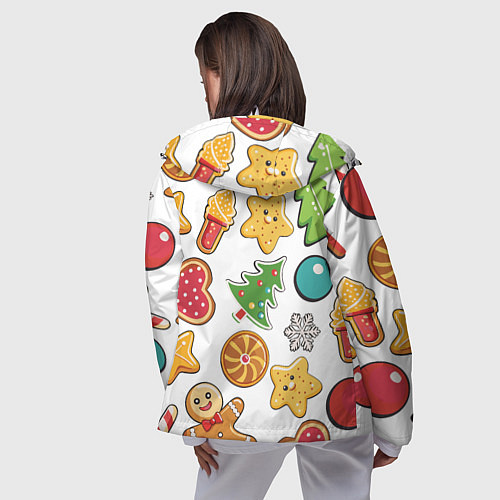 Женская ветровка Новогодние сладости / 3D-Белый – фото 4