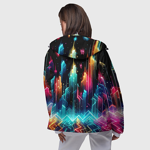 Женская ветровка Neon fantastic metropolis - vaporwave / 3D-Белый – фото 4