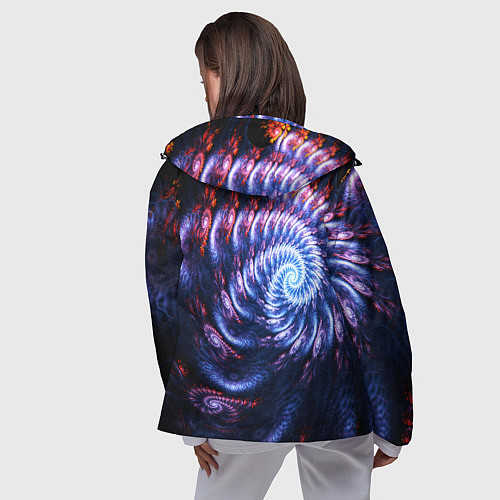 Женская ветровка Оптический фрактальный узор текстура / 3D-Черный – фото 4