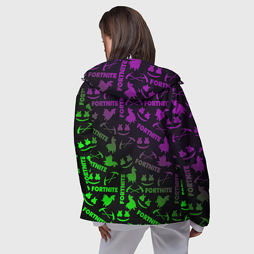 Женская ветровка Fortnite кислота неоновая / 3D-Белый – фото 4