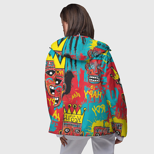 Женская ветровка Абстракция в стиле баския / 3D-Белый – фото 4