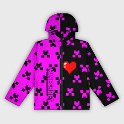 Ветровка с капюшоном женская Minecraft love game, цвет: 3D-черный