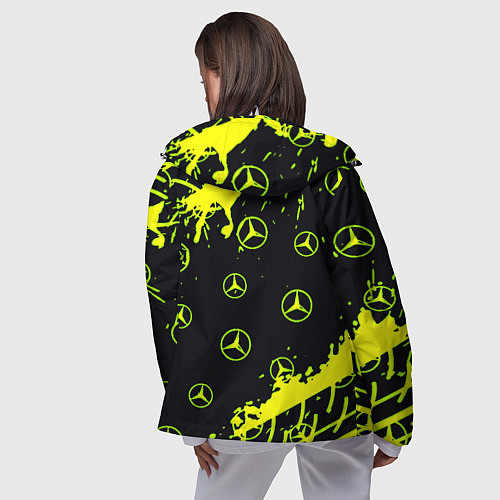 Женская ветровка Mercedes кислотные логотипы / 3D-Белый – фото 4