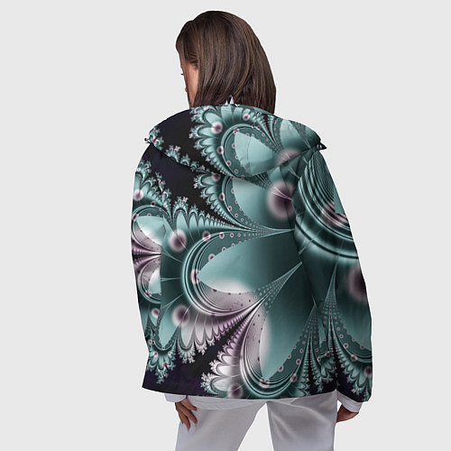 Женская ветровка Фракталы узорный стиль / 3D-Белый – фото 4