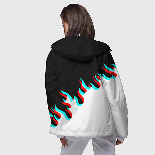 Женская ветровка Нирвана глитч огонь / 3D-Белый – фото 4