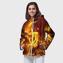 Ветровка с капюшоном женская Doom грозовой стиль марса, цвет: 3D-белый — фото 2