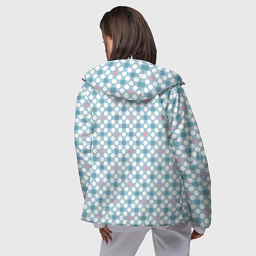 Женская ветровка Белый голубой горошек / 3D-Белый – фото 4